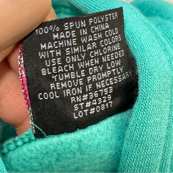 Nwt Y2K Real Love Unicorn ruffle hem Hoodie Teal Glitter 3–6M unique - Picture 5 of 7